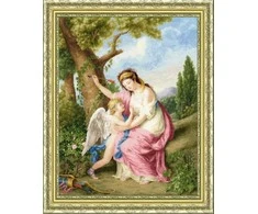 Beldizart Skaičiuotos kryžiuko siuvinėjimo rinkinys "Moteris ir Kupidonas. 1792" 41x51,8 cm S/MK095