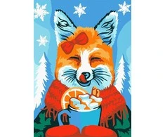 Tapyba pagal numerius Wizardi Beldizart Paveikslas pagal skaičius rinkinys / Winter yummy 13x16 cm MINI131
