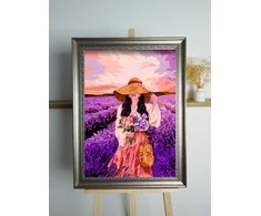Tapyba pagal numerius Wizardi Beldizart Piešimas pagal skaičius rinkinys Levandų aromatai 40x50 cm W014