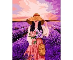 Tapyba pagal numerius Wizardi Beldizart Piešimas pagal skaičius rinkinys Levandų aromatai 40x50 cm W014