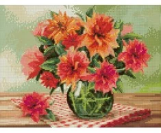 Beldizart (Nebegaminamas) Deimantų tapyba su porėmiu „Ryški puokštė“ 30*40 cm VA043