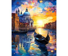 Beldizart (Nutrauktas) Deimantų paveikslas su porėmiu Venecija saulėlydyje 30x40 cm VA820