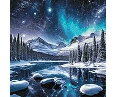 Wizardi Beldizart Diamond Painting rinkinys "Magical Northern Lights" 40x40 cm WD3205