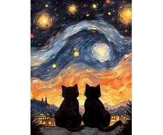Wizardi Beldizart Deimantų paveikslėlio rinkinys "Katės romansas" 30x40 cm WD3208