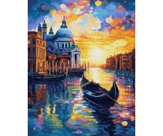 Beldizart (Nutrauktas) Deimantų paveikslas su porėmiu Venecija saulėlydyje 30x40 cm VA820