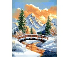 Beldizart Deimantinės mozaikos rinkinys su porėmiu "Upelis žiemos miške" 30x40 cm VA851