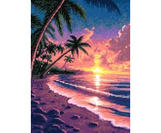 Beldizart Deimantinė tapyba su subrėmeliu Saulėlydis jūroje 30x40 cm VA833