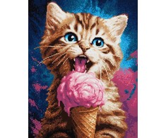 Beldizart Deimantinė tapyba su porėmiu Katytė su ledais 30x40 cm VA811