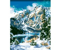 Beldizart (Nutrauktas) Deimantinė tapyba su porėmiu 40x50 cm Žiema kalnuose DP406