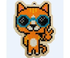 Wizardi Wood Beldizart Deimantų paveikslėlio rinkinys ant medinio pagrindo "Ginger Cat" WWP523