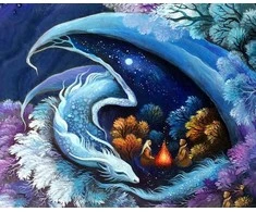 Wizardi Beldizart Deimantinis paveikslėlio rinkinys Drakonas sargas 50*40 cm WD3070