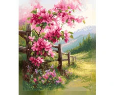 Beldizart Deimantų mozaika su porėmiu "Žydinti tvora" 40x50 cm DP439