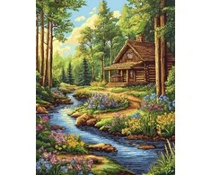 Beldizart Deimantų tapyba su porėmiu "Forest Stream" 40x50 cm DP422