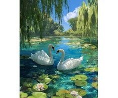 Beldizart Deimantų tapyba su porėmiu "Gulbės" 40x50 cm DP438