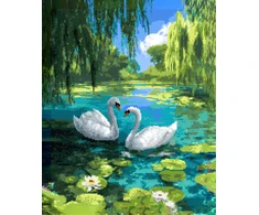 Beldizart Deimantų tapyba su porėmiu "Gulbės" 40x50 cm DP438