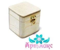 Beldizart Dėžutė su užapvalintais kampais, pagaminta iš pušies masyvo, su užraktu, dydis 10x10xh10 cm AH616008F