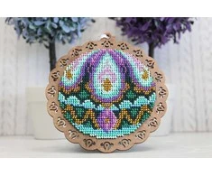 MP Studia Beldizart Karoliukais siuvinėtas ant medinio pagrindo "Peacock charm" SO-087