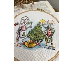 Andriana Beldizart Kryželiu siuvinėjimo rinkinys "Močiutė ir Naujieji metai" 13,5х13,5 cm SANB-27