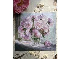 Beldizart Siuvinėjimo kryželiu rinkinys "Bijūnai ant lango" 24,5 x 24,5 cm SANP-80