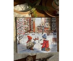 Beldizart Siuvinėjimo kryželiu rinkinys "Vaikystės kiemas" 23 x 20 cm SAND-47