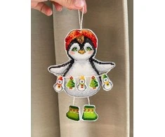 Beldizart Kryželiu siuvinėjimo rinkinys "Pingvinas su girlianda" 11 х 14,5 cm SANP-70