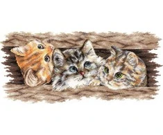 Beldizart Kryželio siuvinėjimo rinkinys "Pūkuotas trio" 35 х 14,5 cm SANP-69