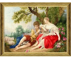 Beldizart Kryželiu siuvinėjimo rinkinys "Piemuo, grojantis fleita piemenėlei" 59x41.5 cm S/MK111