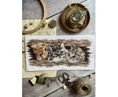 Beldizart Kryželio siuvinėjimo rinkinys "Pūkuotas trio" 35 х 14,5 cm SANP-69