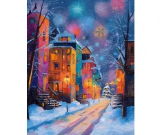 Beldizart (Nutrauktas) Deimantinės tapybos rinkinys su porėmiu "Žiemos miestas" 40x50 cm DP430