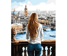 Tapyba pagal numerius Wizardi Beldizart Paint by Numbers kit "A View of London" 40x50 cm W097 0425