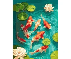 Beldizart Deimantinės tapybos rinkinys su porėmiu "Koi Karpiai" 30x40 cm VA927