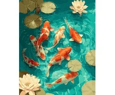 Beldizart Deimantinės tapybos rinkinys su porėmiu "Koi Karpiai" 30x40 cm VA927
