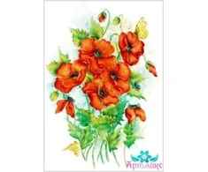 Beldizart Ryžių kortelė dekupažui „Aguonos Nr. 3“ 21x29 cm AM400048D
