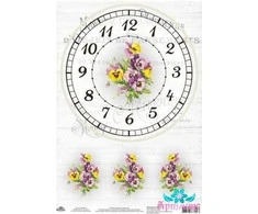 Beldizart Ryžių kortelė dekupažui "Derliaus motyvai, ciferblatas su violetiniu numeriu 2" dydis: 21*30 cm AM400413D