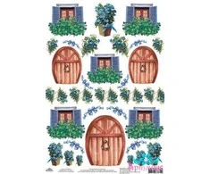Beldizart Ryžių popierius dekupažui "Durys ir langai Nr. 4" dydis: 21*30 cm AM400335D