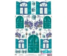 Beldizart Ryžių kortelė dekupažui "Durys ir langai Nr. 5" dydis: 21*30 cm AM400336D