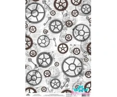 Beldizart Ryžių kortelė dekupažui "Monochrome, Gears and Keys" dydis: 21*30 cm AM400454D