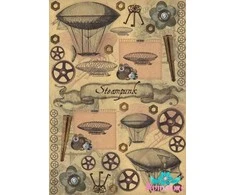 Beldizart Ryžių kortelė dekupažui "Steampunk, dirižabliai, krumpliaračiai, raktai" dydis: 21*30 cm AM400306D