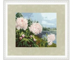 Beldizart (Nebeidzies) Krustdūrienu komplekts "Ziedošie Peoniji" 25,5×30 cm S/LP059