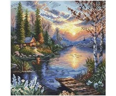 Beldizart Kryželių siuvinėjimo rinkinys "Ramus krantas" 19 x 18,5 cm SANT-21