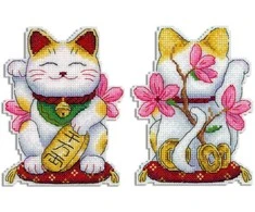 MP Studia Beldizart Siuvinėjimo kryželiu rinkinys "Maneki-neko" SR-886