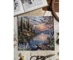 Beldizart Kryželių siuvinėjimo rinkinys "Ramus krantas" 19 x 18,5 cm SANT-21
