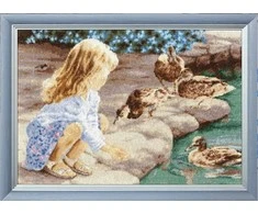 Beldizart Ristinprobės rinkinys "Mergaitė ir antys" 37,2x25,5 cm S/Z061