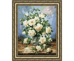 Beldizart Kryželiu siuvinėjimo rinkinys "Baltų rožių puokštė" 43.5x33.8cm S/LTS043 (D)