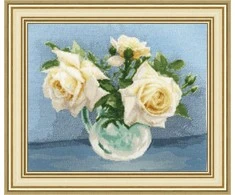 Beldizart (Nutrauktas) Kryželių siuvinėjimo rinkinys "Arbatos rožės" 25x30,3 cm S/LTS079