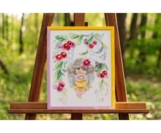 Zolotoe Runo Beldizart Kryželiu siuvinėjimo rinkinys "Vyšnių fėja" 29,5 x 22,6 cm S/VK067