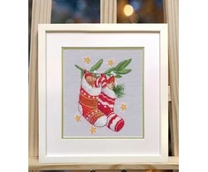 Oven Beldizart Kryželiu siuvinėjimo rinkinys "Naujametiniai batai" 12x16 cm S1648