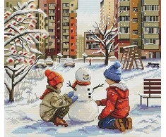 Beldizart Siuvinėjimo kryželiu rinkinys "Vaikystės kiemas" 23 x 20 cm SAND-47