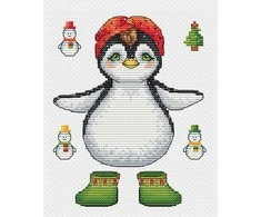 Beldizart Kryželiu siuvinėjimo rinkinys "Pingvinas su girlianda" 11 х 14,5 cm SANP-70