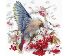 Andriana Beldizart Kryželių siuvinėjimo rinkinys "Waxwing" 19x19,5 cm SANS-72